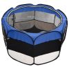 Foldable Dog Playpen with Carrying Bag Blue 43.3"x43.3"x22.8"